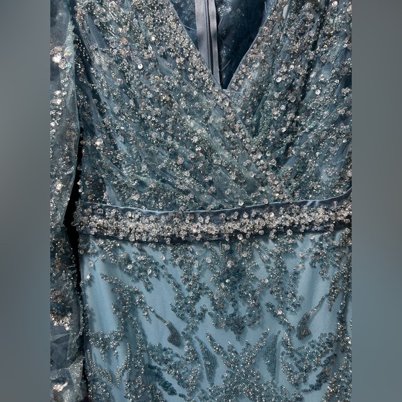 Mac Duggal 20442 NWT Surplice Bodice Embellished Dress - Picture 6 of 7